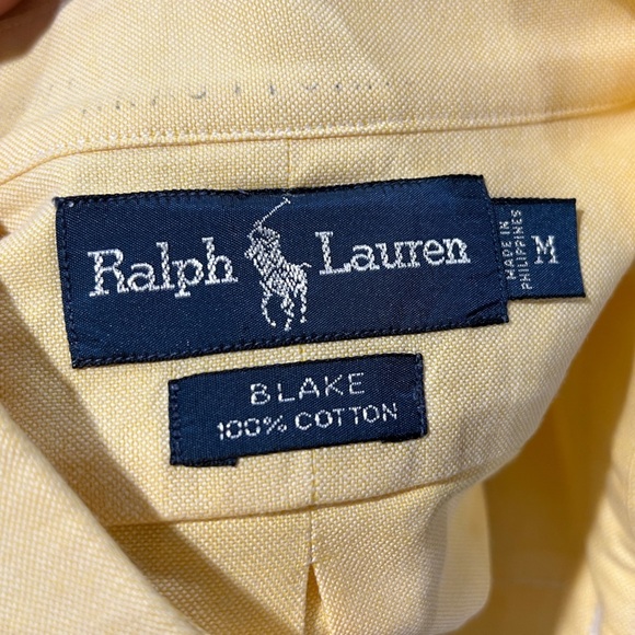 Polo by Ralph Lauren Blake Men's Yellow Shirt Long Sleeve Preppy Button Down - Picture 5 of 5